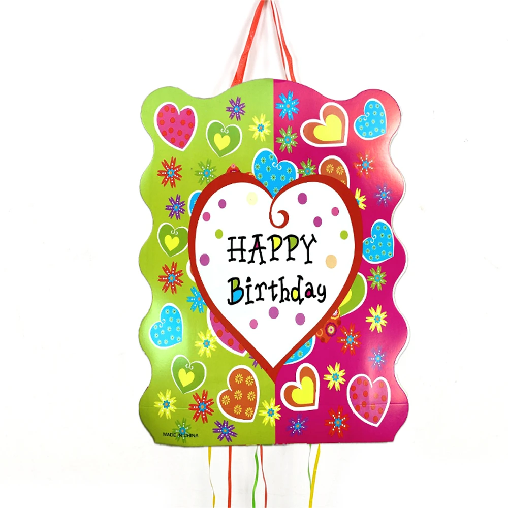 1pcs/lot Pink Heart-Shaped Pinata Birthday Party Deco Piñata Event piñata cumpleaños infantil Girls Boys Kids Favors DIY Pinata