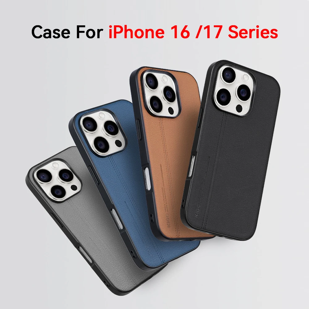 Nuevas Funda de cuero para iPhone 17 Pro Max 16 Pro Max, protección contra caídas, funda trasera resistente a huellas dactilares agradable para la piel para iPhone 17 Air