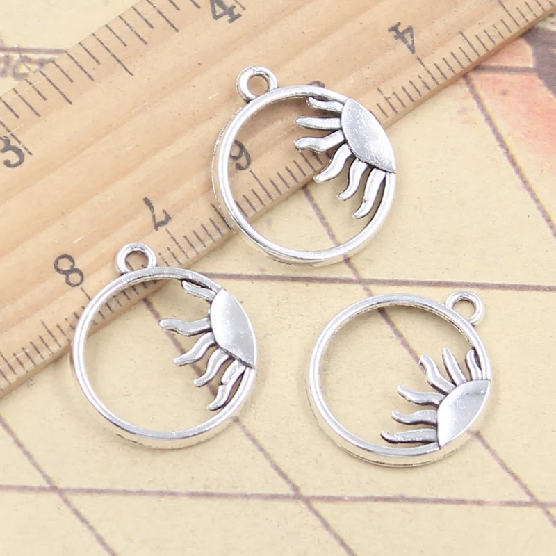 20pcs Charms Sun Sunshine 20x18mm Tibetan Silver Color Pendants Antique Jewelry Making DIY Handmade Craft