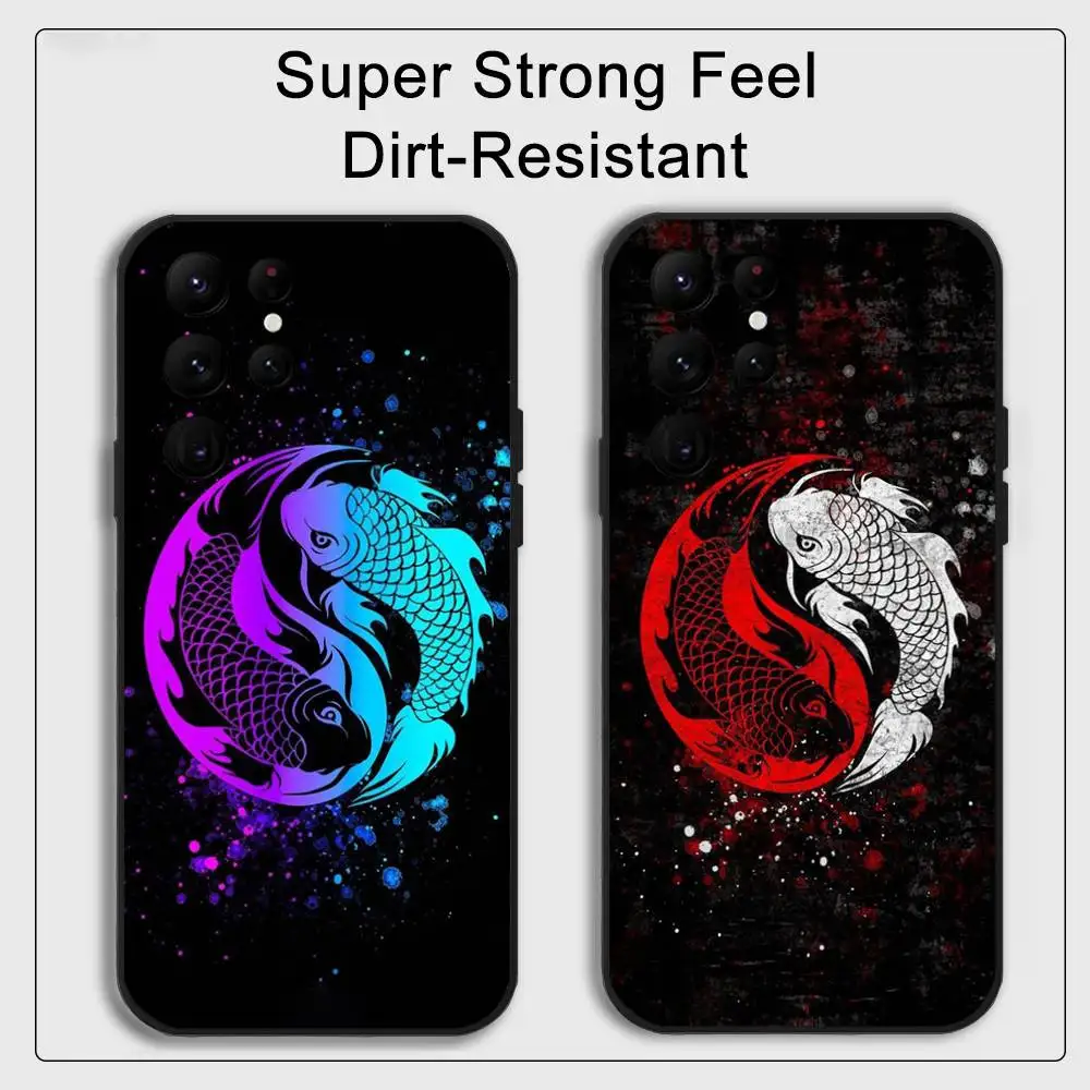 Etui na telefon z japońskim karpiem koi do Samsunga serii S, S20, S21, S22, S23, S24 FE Plus Ultra, z nadrukiem, wykonane z TPU.