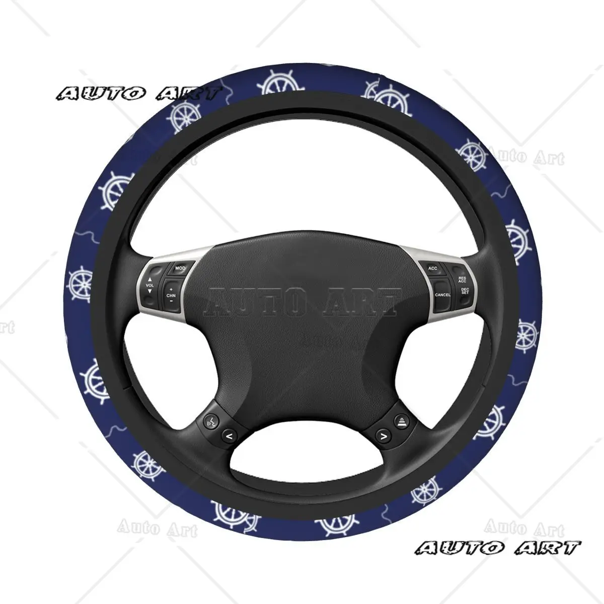 38cm Steering Wheel Covers Nautical Soft Anchor Rudder Navy Car-styling Suitable Auto Accessories