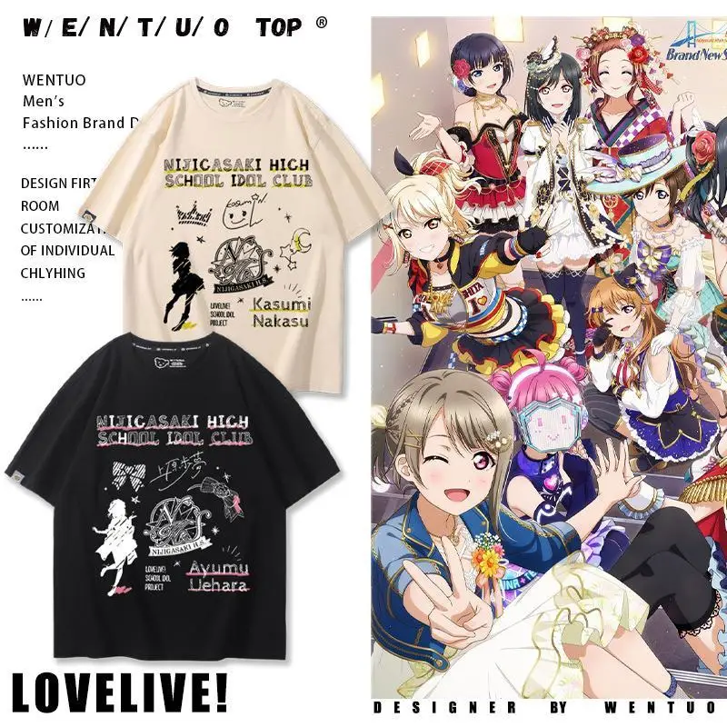 

Аниме Lovelive Nijigasaki High School Idol Club Series футболки с принтом для мужчин и женщин летняя футболка с короткими рукавами женский топ