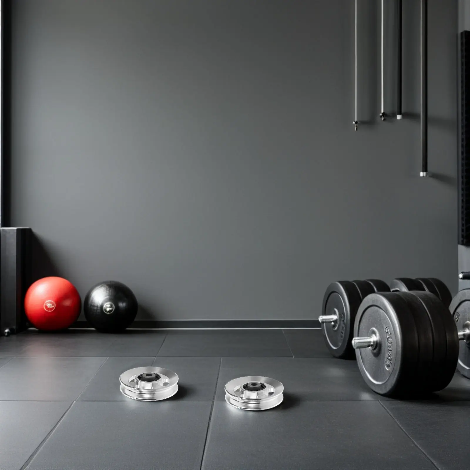2Pcs Aluminum Alloy Fitness Pulley 3.54inch Silent Smooth Bearing Pulley Wheels Compatible Gym Cable System Heavy Duty