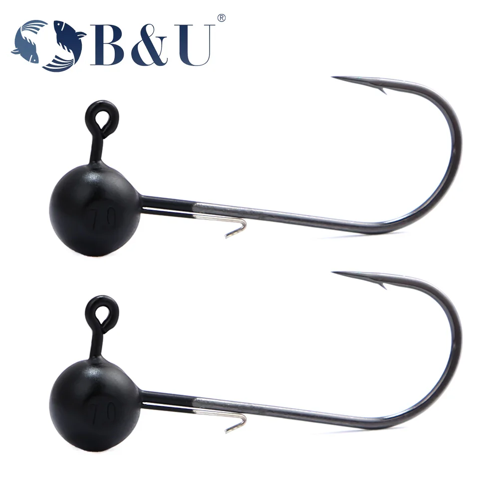 

B&U Tungsten Fishing Hook Jig Head Barbed Fishhook Fishing Tackle Accessories Kit Pesca Pike Bass Swimbait Fishhooks