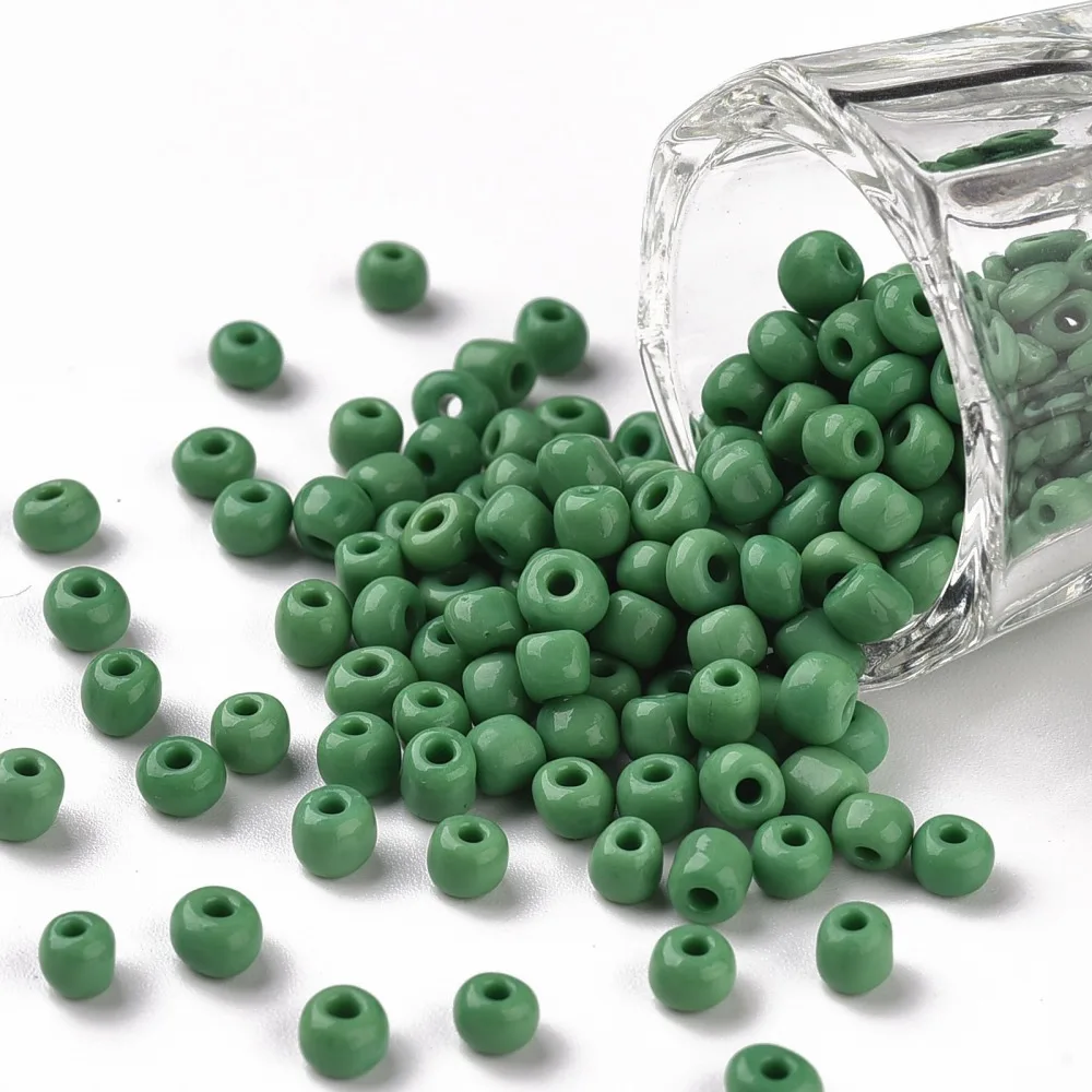 

Glass Seed Beads Opaque Colours Seed Small Craft Beads for DIY Jewelry Making Round Pale Green 6/0 4mm Hole:1.5mm