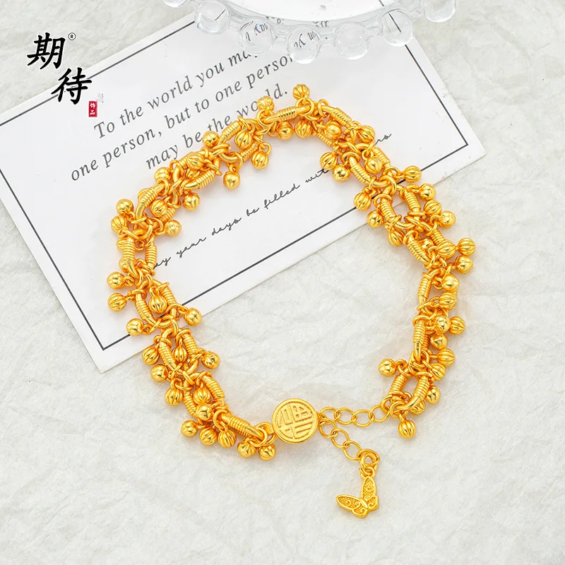 

Luxury 24K 9999 Pure Gold real gold Women's Fruitful Butterfly Bracelet Bracelet