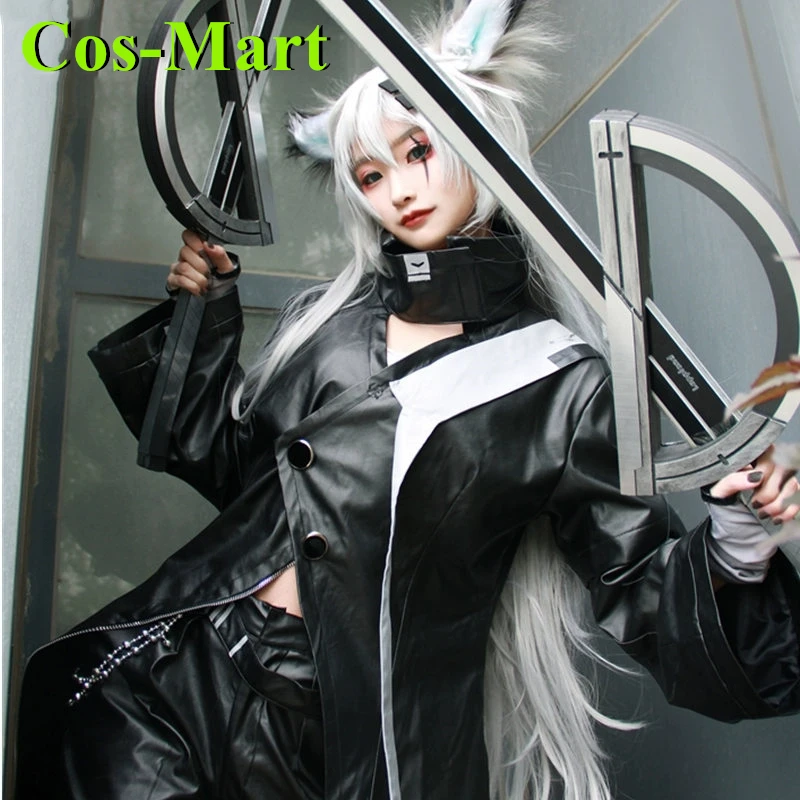 Cos-Mart Game Arknights Lappland Cosplay Costume Fashion Black Combat Uniform Unisex Halloween Party Role Play Clothing