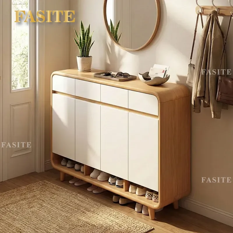 For Home Entrance Shoe Cabinet Large Capacity Indoor Wall Mounted Storage Unit Dining Room Sideboard Organizer Modern Design