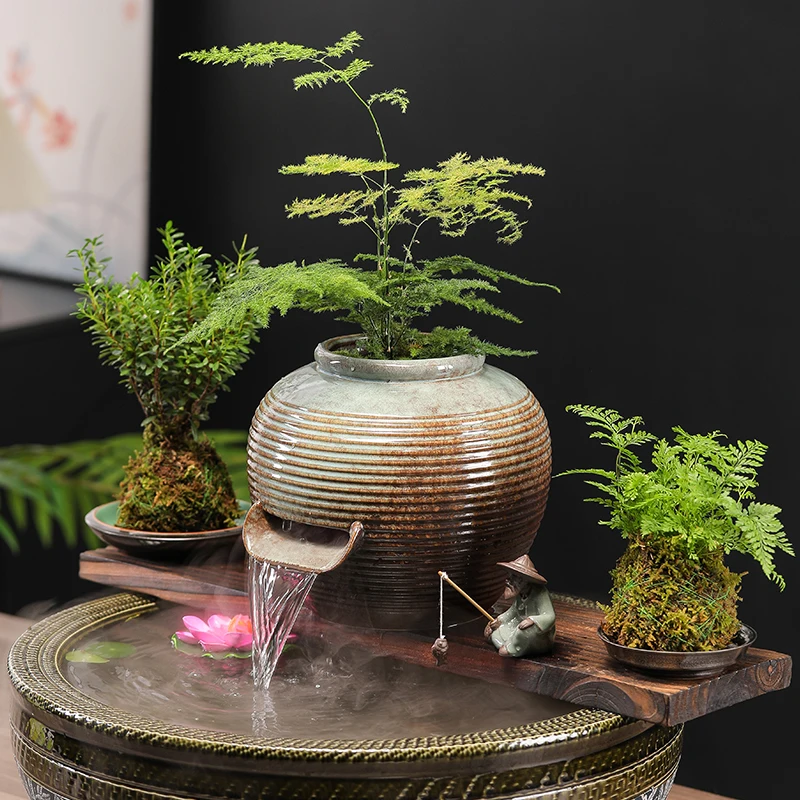

Fish tank landscaping water landscape waterfall water circulation outdoor fish pond water tank filter ornaments full set
