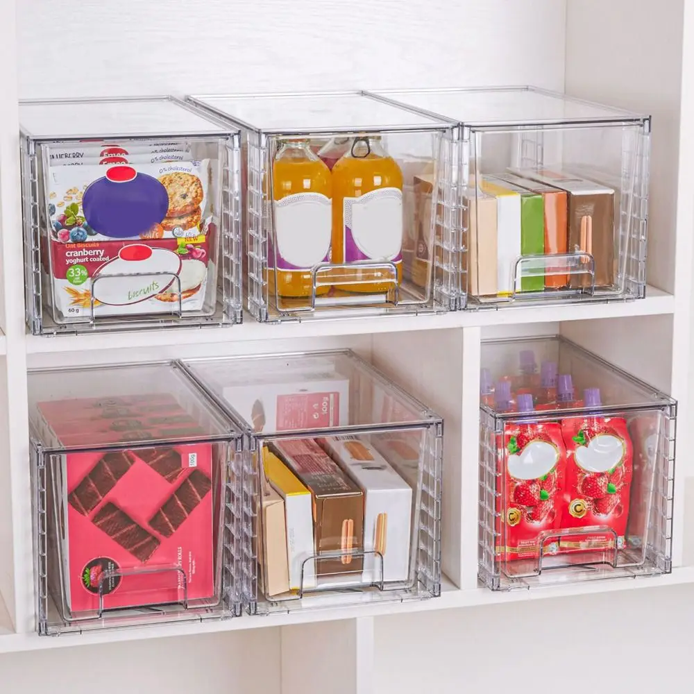

1/2pcs 12 Inch Removable Cosmetic Storage Box Plastic Transparent Desktop Storage Box Assembled with Handle