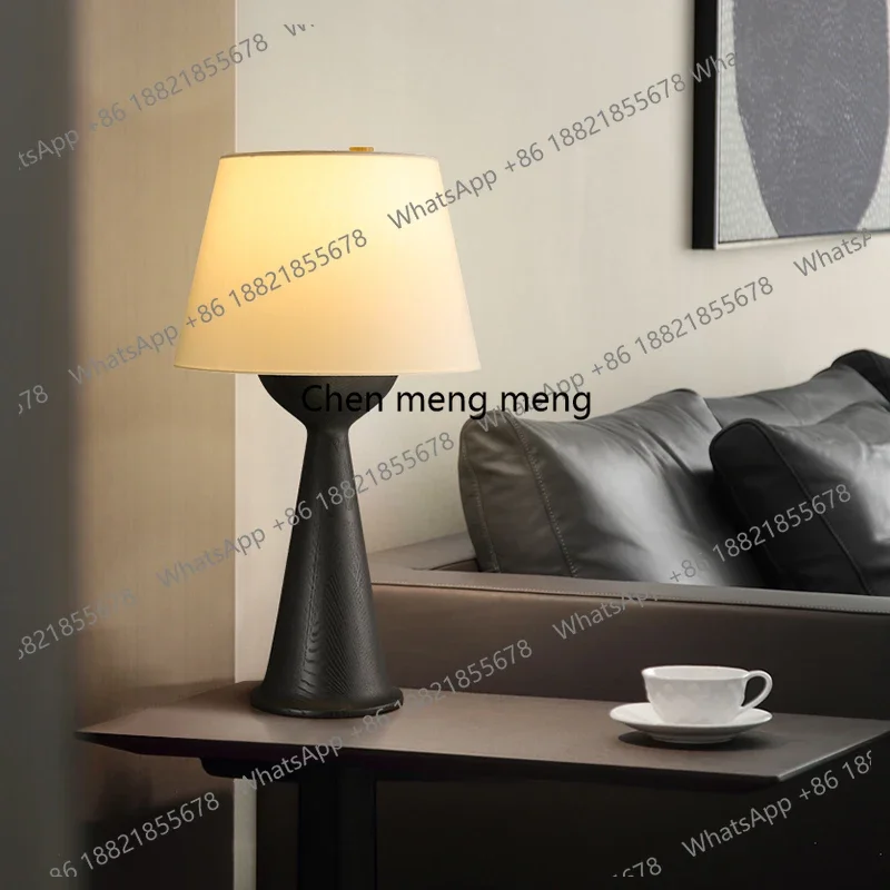 Black solid wood desk lamp designer creative living room study decoration atmosphere bedside lamp