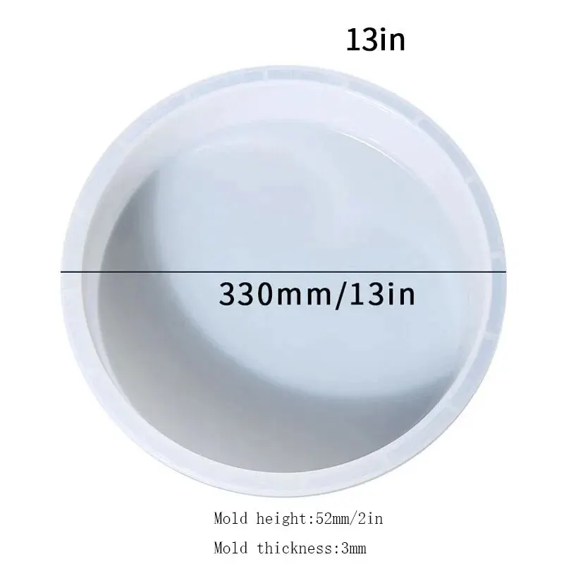 60cm Ocean Big Round Rectangle Table Resin Mold Oversize Round Table Ornaments River Table Silicone Mold Resin Casting Making image 3
