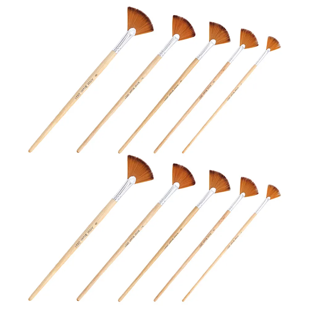 

10pcs Set Double Color Nylon Hair Watercolor Acrylic Paint Brushes Comfortable Grip Stencil Projects Wear Resistant