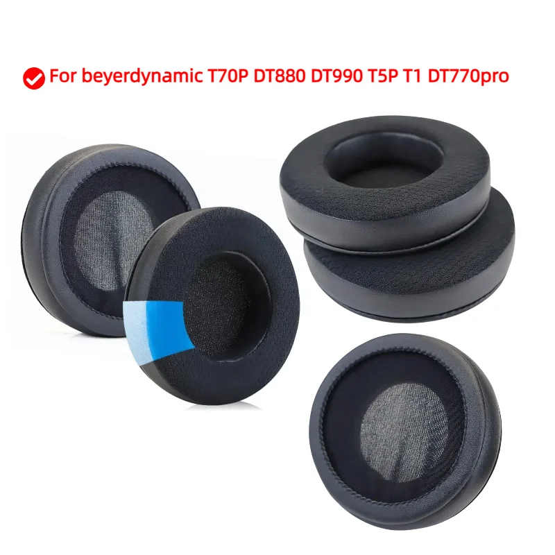

Soft Foam Protein Leather Earpads Compatible For beyerdynamic T70P DT880 DT990 T5P T1 DT770pro Headset Earmuff Earphone Sleeve