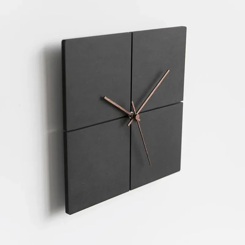 Italian Square Wall Clocks Unique Digital Small Apartment Simplicity Wall Clocks Decoration Black Reloj Pared Home Furniture