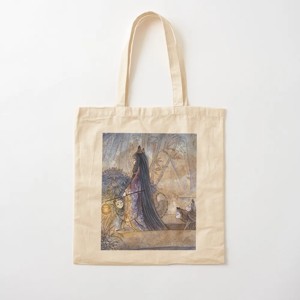 

Silent Crossing of the Kitsune Tote Bag Lady bag Women bags Canvas Tote Bag