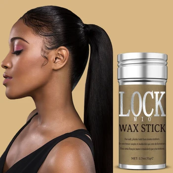 LOCKMIO bâton de cire huile de noix de coco naturelle hydrate adoucir lissage style flyaway contrôle des bords des cheveux forte tenue longue durée