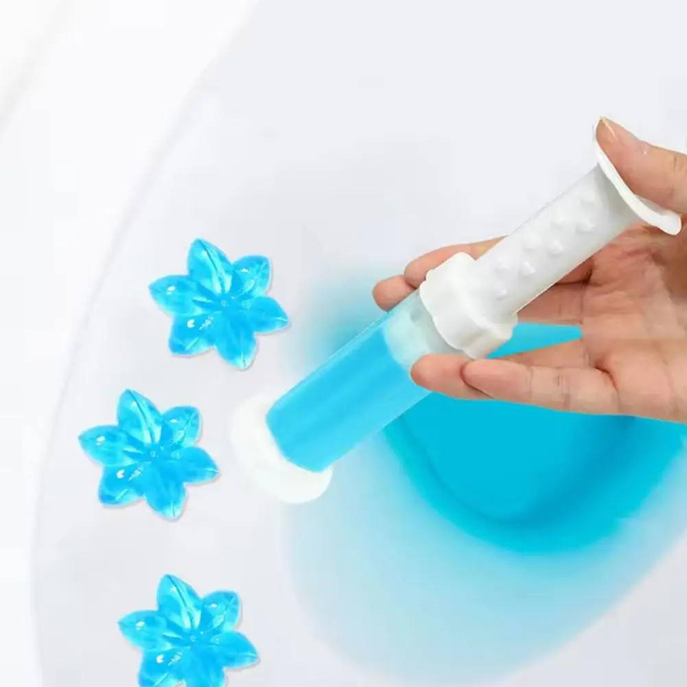 Toilet Cleaner Gel Fresh Flower Toilet Gel Stamp Stops Limescale and Stains with Air Freshening Scent Toilet Bowl Deodorant