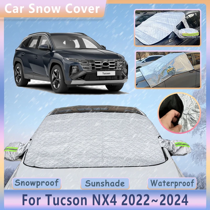 

Winter Car Snow Cover For Hyundai Tucson NX4 SWB 2022 2023 2024 Front Windshield Anti-Freeze Frost Shields Sunshade Accessories