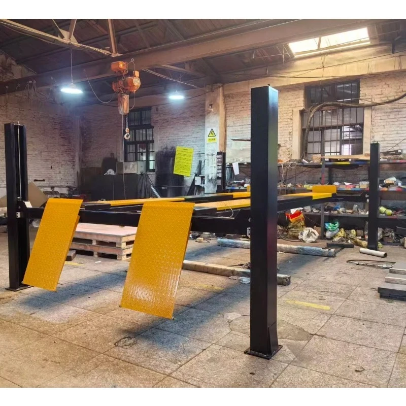 Hydraulic Four Post Car Lift Manual Unlocking Auto Hoist 1 Year 10 kW 380V/220V Vehicle Repair Garage Equipment