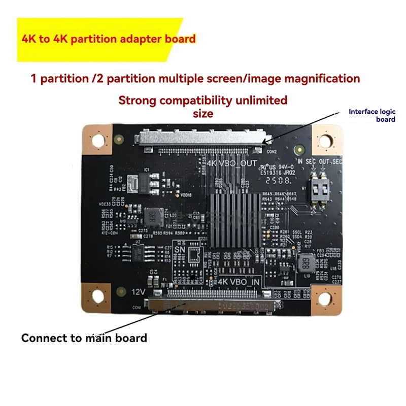 Placa de conversão de partição de tv 4k to4k eficiente placa de conversão de partição de tv sem tamanho de limite display de tv aplicável