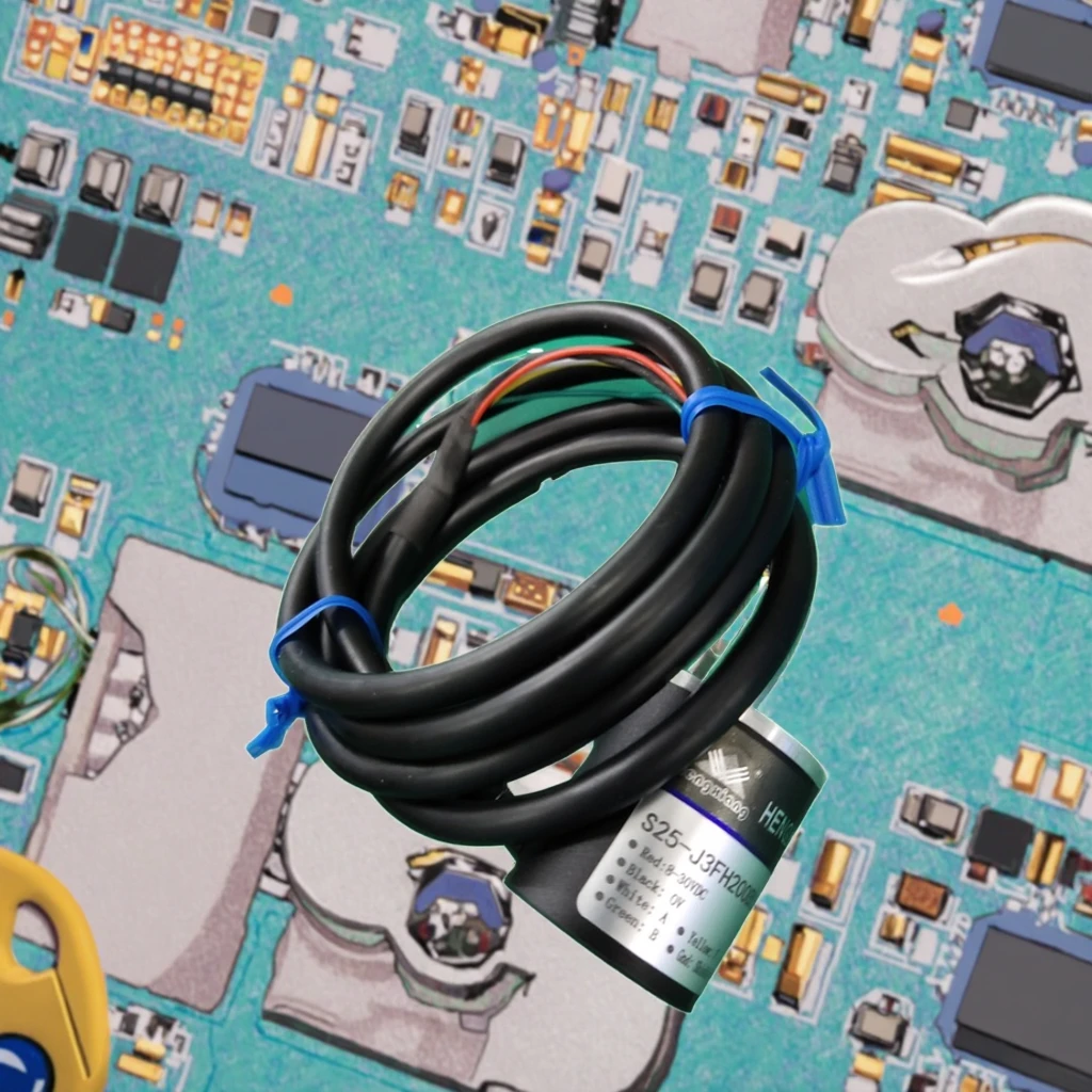 

Hengxiang S25-J6C50 DC5V rotary encoder, solid shaft wiring 1000mm line driver TTL output, industrial numerical control optics