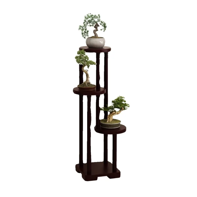 

Chinese Style Solid Wood Plant Stand Multi-Tier Floor Display for Balcony Living Room Indoor Greenery