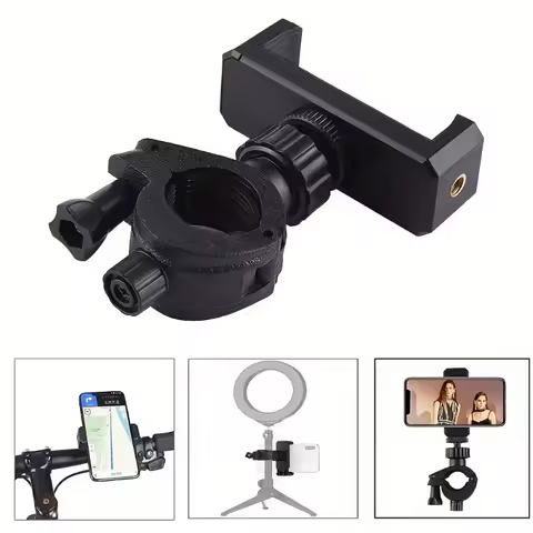 Phone Live Streaming Bracket 360 &deg; Rotating Bracket Bicycle Holder Clamp Photography Tripod Selfie Stick Added Stand Accessories