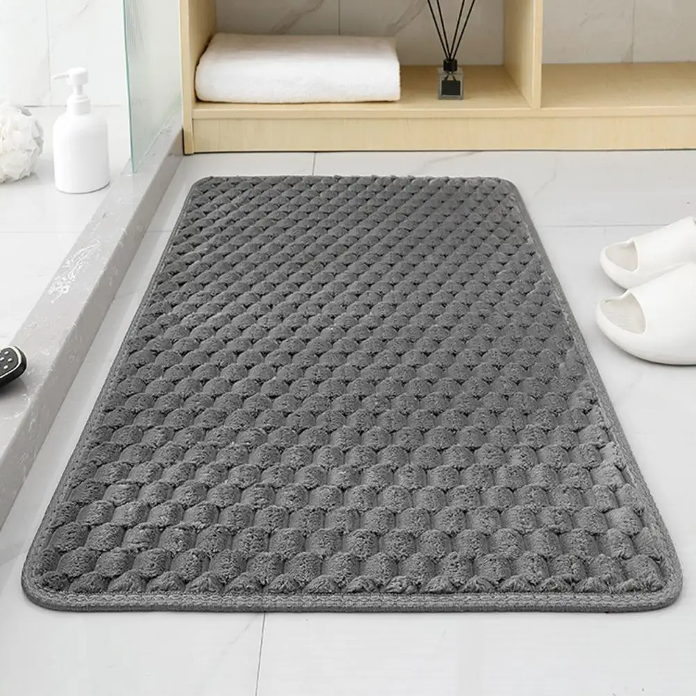 Slip-resistant Bathroom Mat High Density Anti-slip Bathroom Floor Mat with Quick Absorbent Quick-drying Solid Color 3d Texture