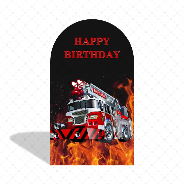 

Двусторонний фон Mehofond «Пожарный» для дня рождения, детского праздника, фотосессии, декоративный фон Chiara Arch