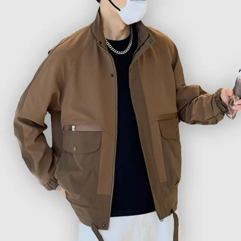 

Men's Bomber Jackets Lightweight Windbreaker Full Zip ropa hombre Baseball Uniform Jacket Casual Active Coat Outwear Trend