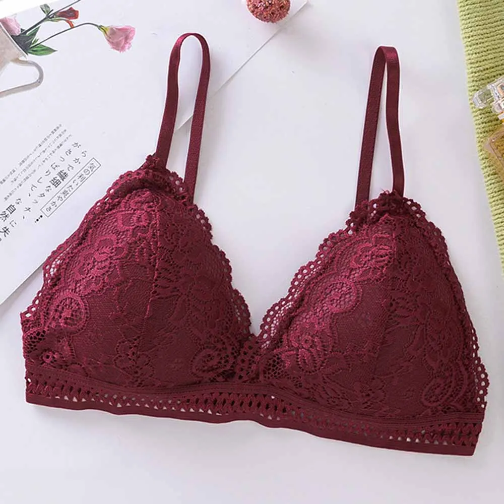 Soutien-gorge français en dentelle fine pour femmes, beau dos, sans anneau en acier, sangle de fronde, petite poitrine, soutien-gorge de soutien