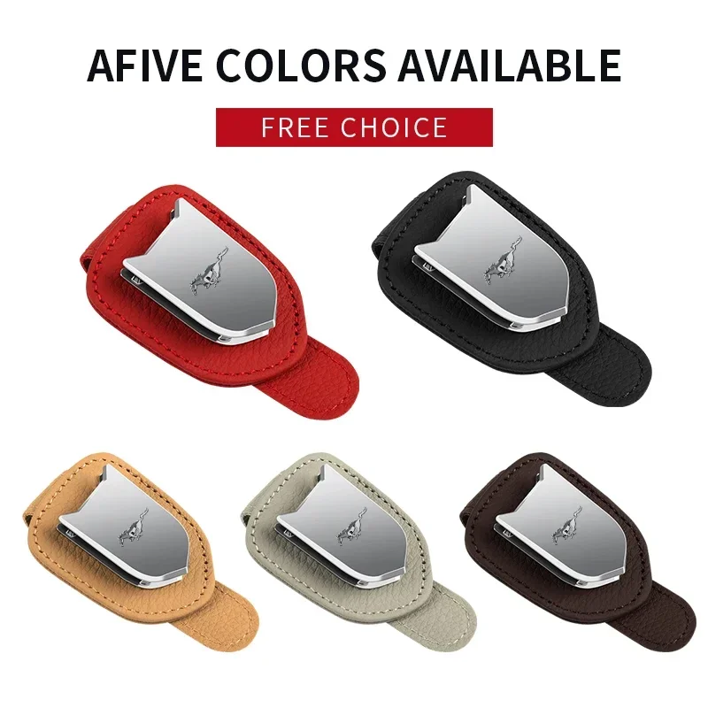 Portable Car Sunglasses Holder Auto Sun Visor Glasses Cases Clip For Ford Mustang GT500 GT350 Cobra Shelby Focus mk2 mk3 Fiesta