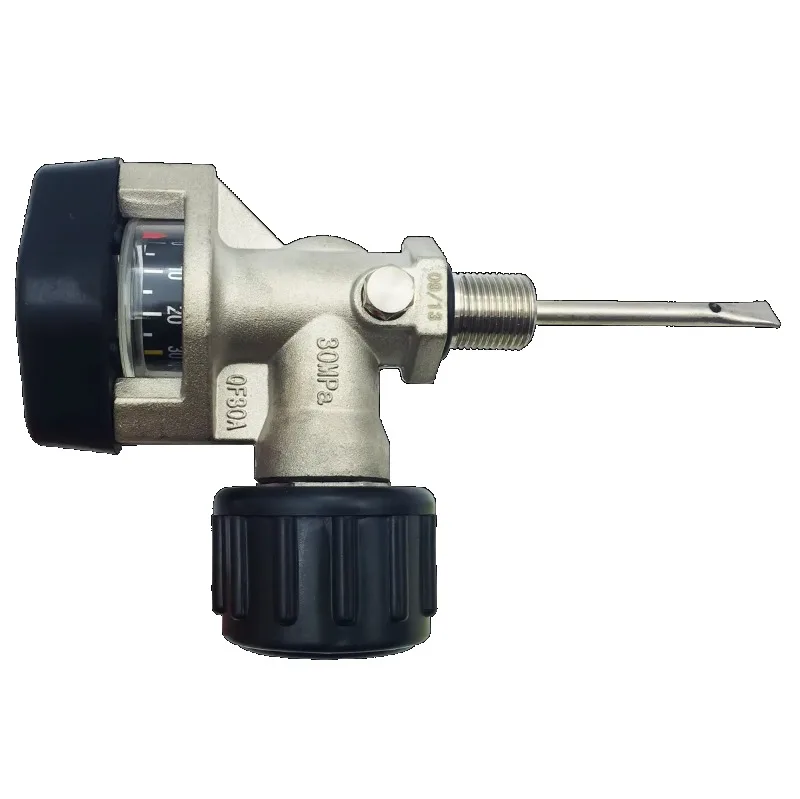 Pressure Relief Cylinder Valve with Flexible Corrosion Resistant Brass Body Pressure Gauge, 30MPa, Safety Accessories