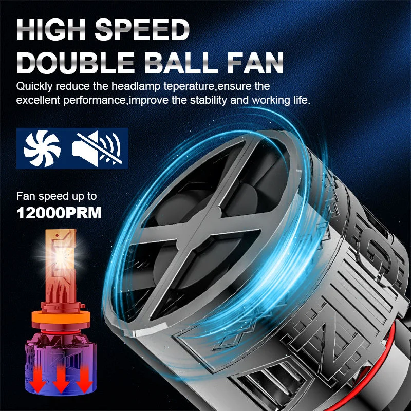 T200 120 واط 12000LM الأبيض مصباح إضاءة للغاية شعاع واحد H3 H7 Led المصابيح الأمامية 9005 9006 سيارة العلوي T200 Led نظام المصباح