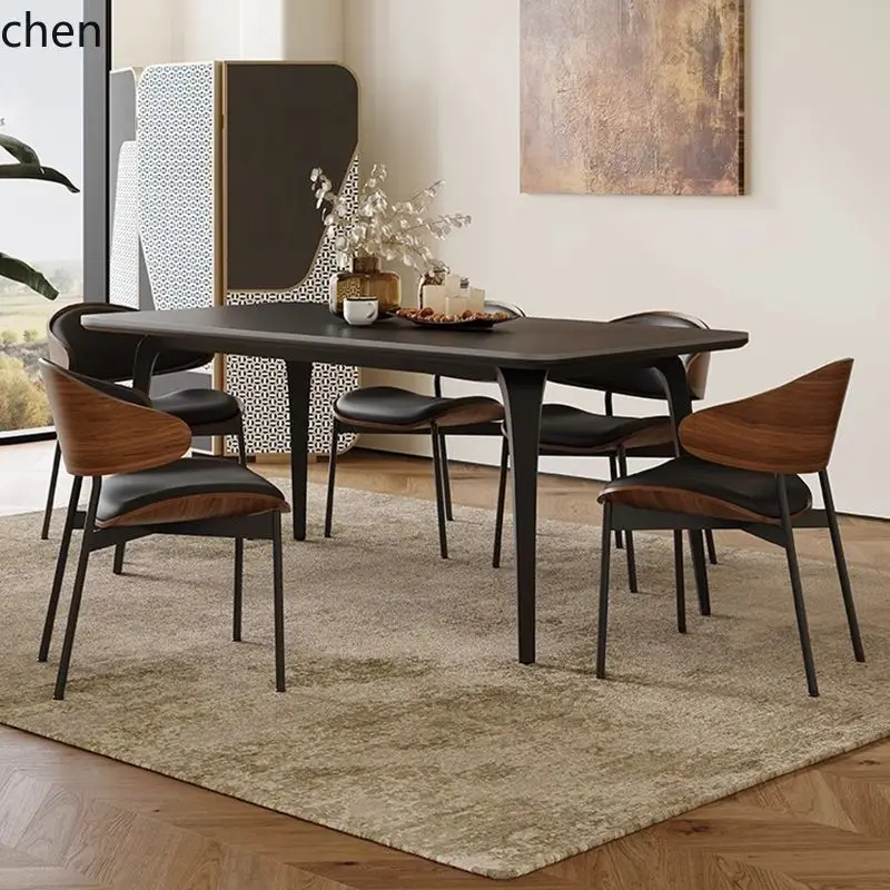 PYH  Dining Table and Chair Set Full Support Base Plate Home Restaurant Rectangular Modern Simple Dining Table