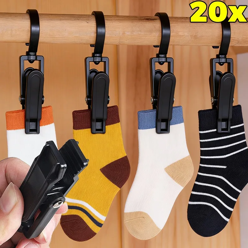 

Rotatable Clothes Pegs Plastic Clothespins Hook Beach Towel Hanger Portable Socks Hat Holder Bed Sheet Clips Outdoor Laundry Peg