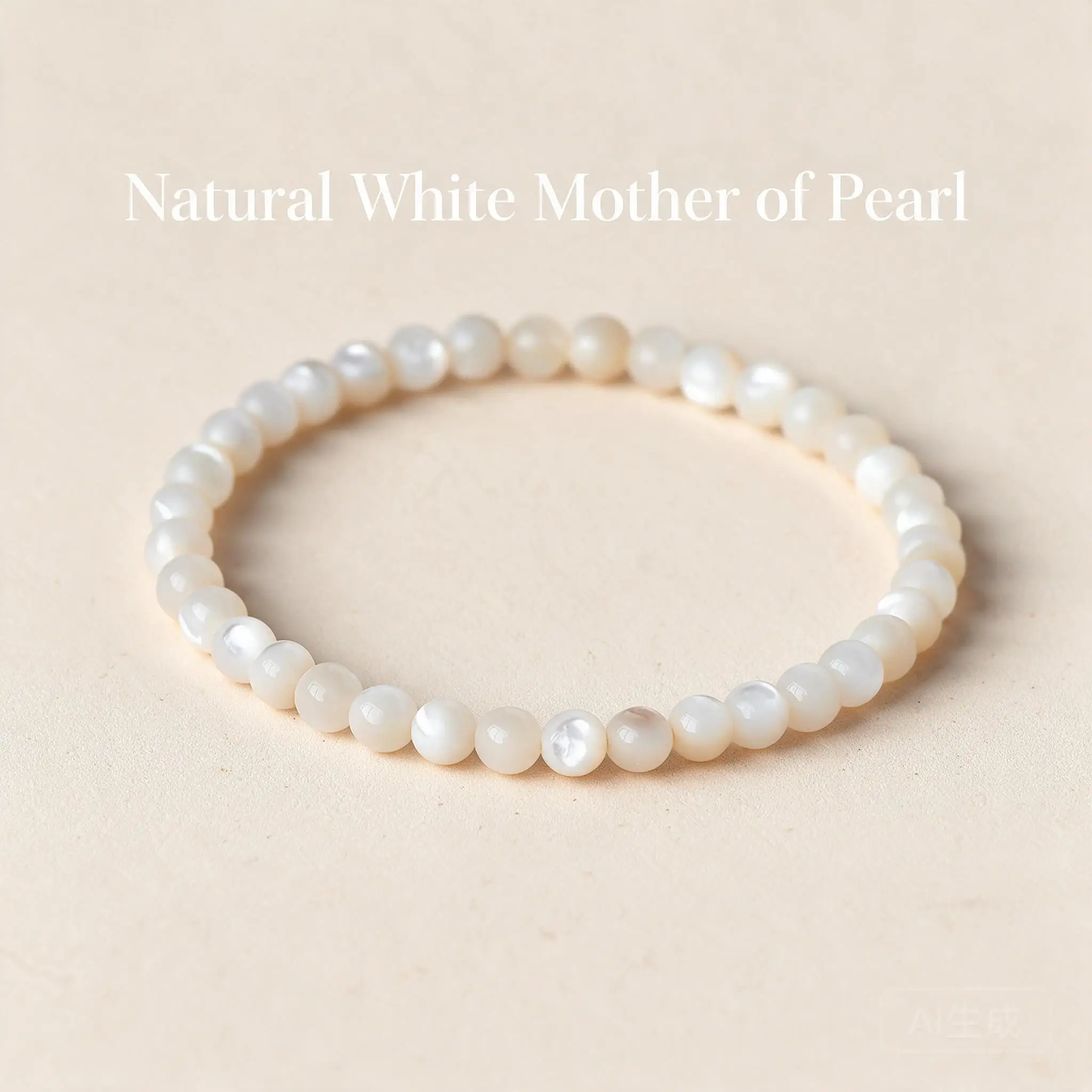 Chinese Style Natural White Mother Of Pearl Lucky Blessing Fortune Auspicious Handstring Bracelet Stackable Gift For Women Sizes