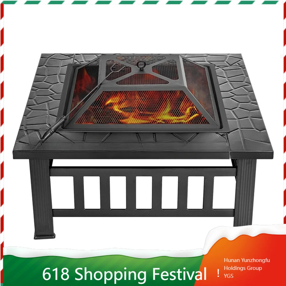 All In One Charcoal Heating Fire Pit Table Outdoor Backyard Grill Stove For Tea Making Barbecue Warm Gathering