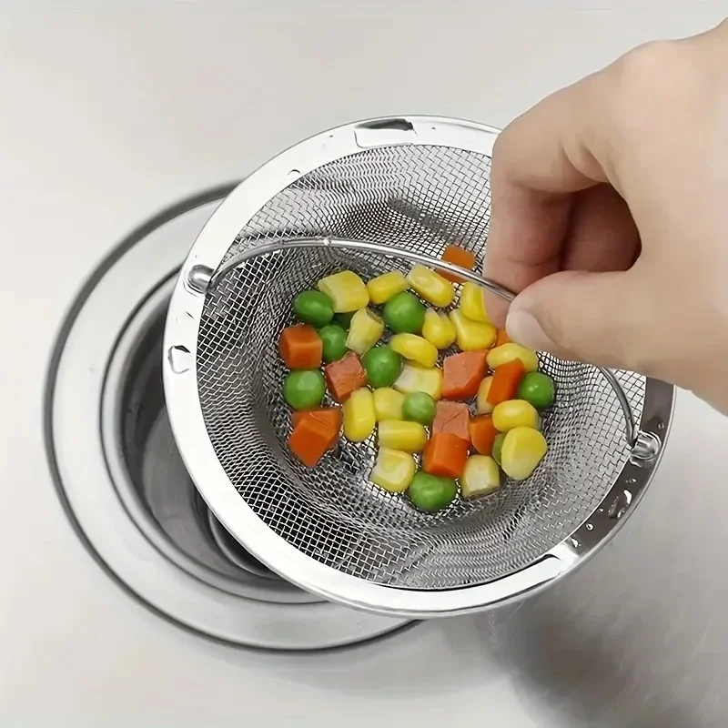 

1pc Kitchen Sink Strainer W/Handle, RV Kitchen Sink, Sink Waste Strainer, Stainless Steel Sink Dishwasher Hopper, Restaurant Sin