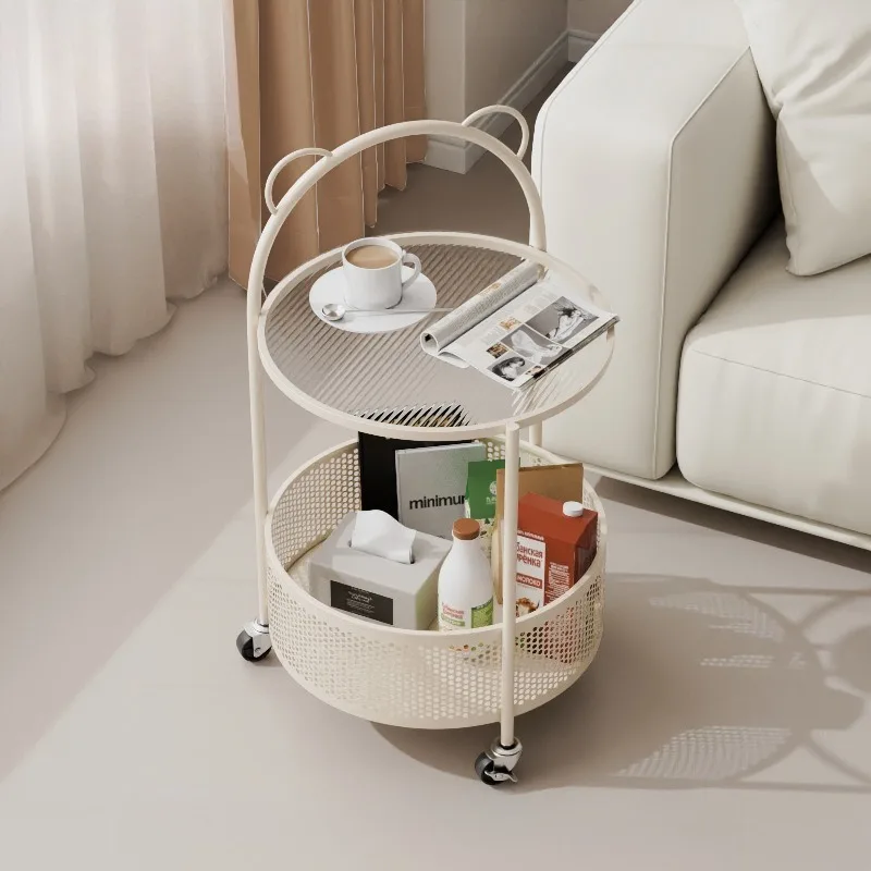 Cream wind cute sofa beside table reeded glass Portable simple coffee table removable small Журнальные столики home furniture