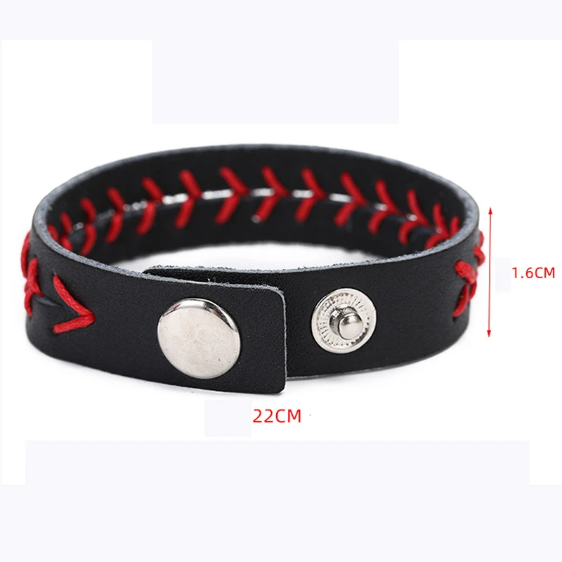 1 or 3 pcs Genuine Leather Baseball Bracelet Wristbands Baseball Gifts for Boy Men Women Girl Players Sports Team