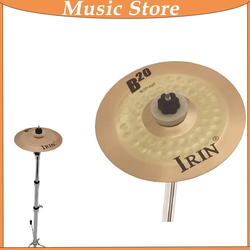 8-Zoll-Trommel Messingbecken Percussion Splash Crash Hi-Hat Jazz Drum Becken Musical Percussion Instrument Zubehör Golden