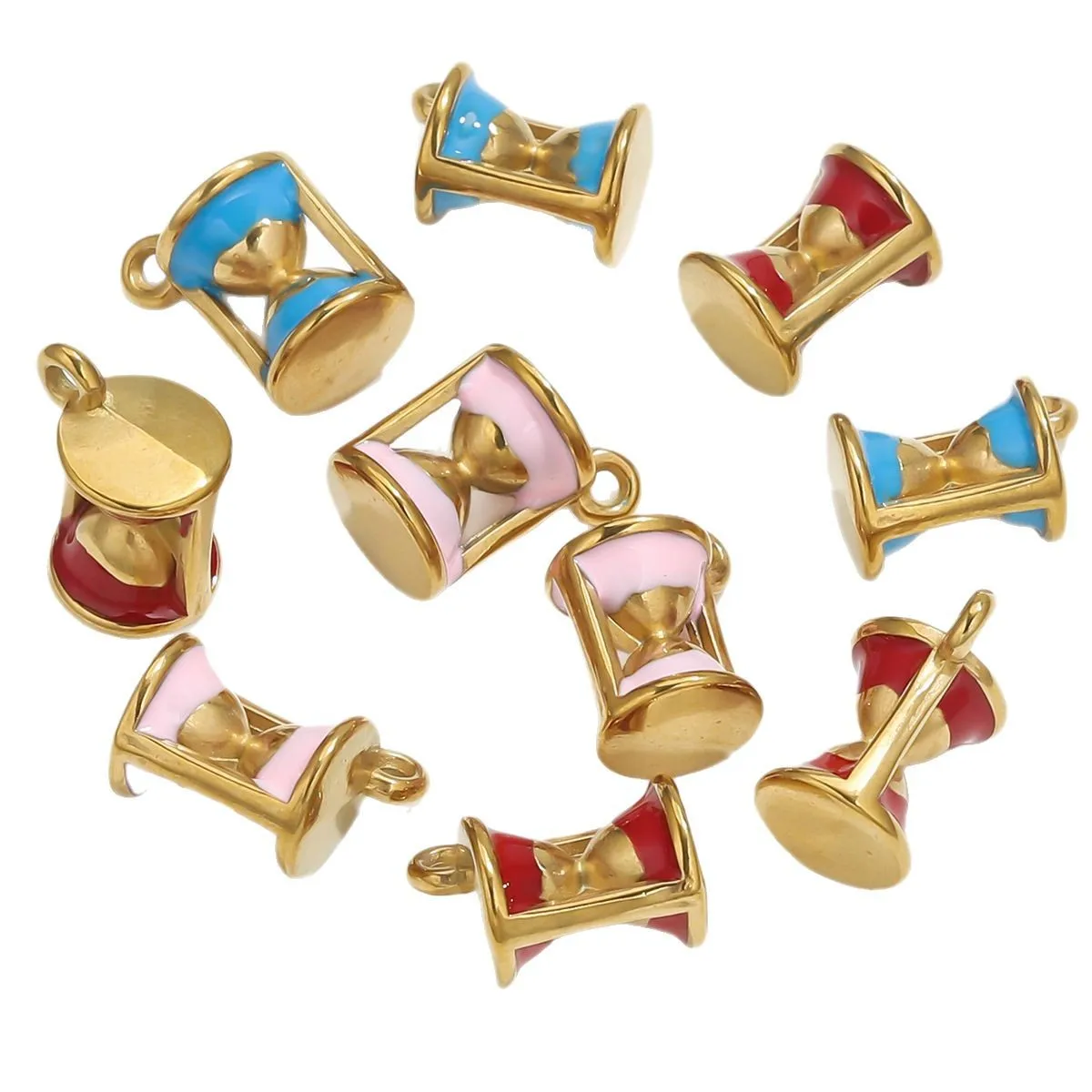 

5 шт., подвеска в виде песочных часов с цветной эмалью из нержавеющей стали для ювелирных изделий «сделай сам», модные очаровательные ожерелья, серьги, аксессуары, принадлежности