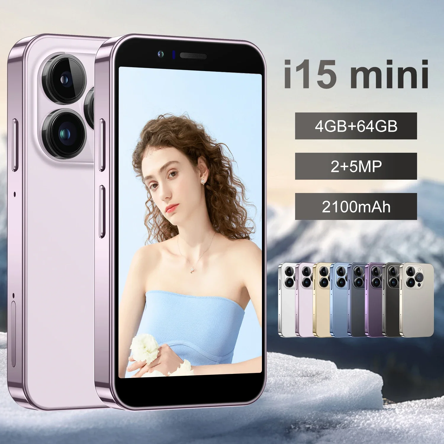 

2024 New I15 Mini Smartphone 4.0 HD Second Screen Cellphone 4G Android 8.1 Mobile Phone 4GB+64GB Dual Sim Celulares 5MP 21000Mah