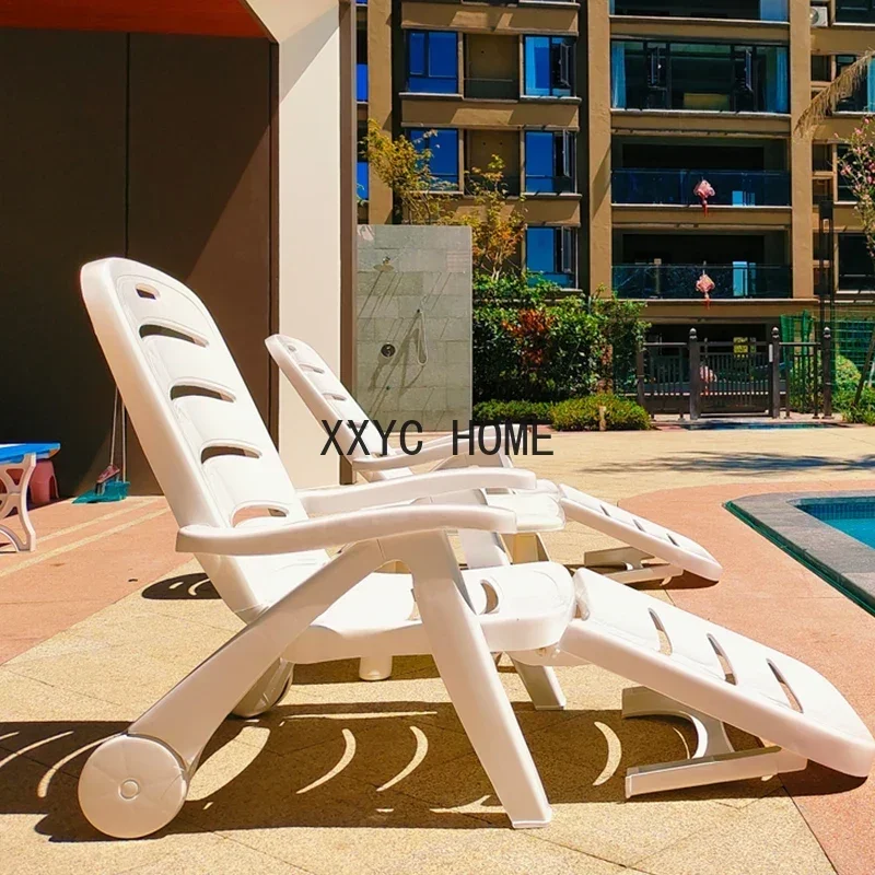 Heiße Verkäufe Outdoor Möbel Klapp Kunststoff Schwimmbad Sonnenliege Tragbare Strand Stuhl