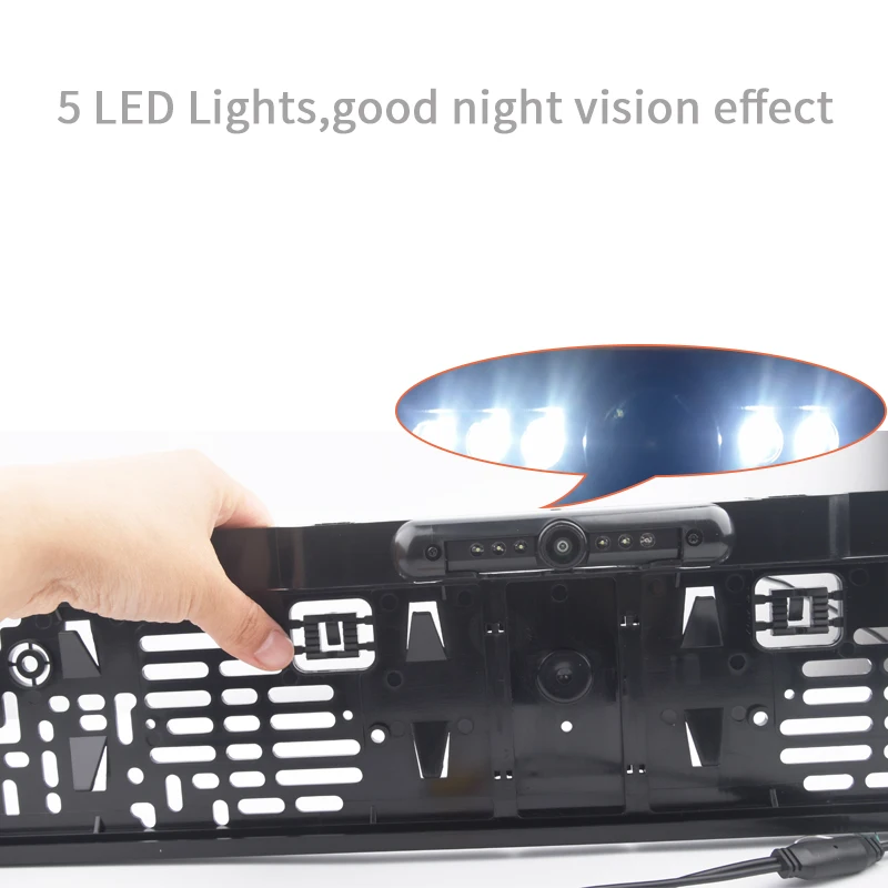 Waterproof Night Vision Rear View Camera with EU License Plate Frame