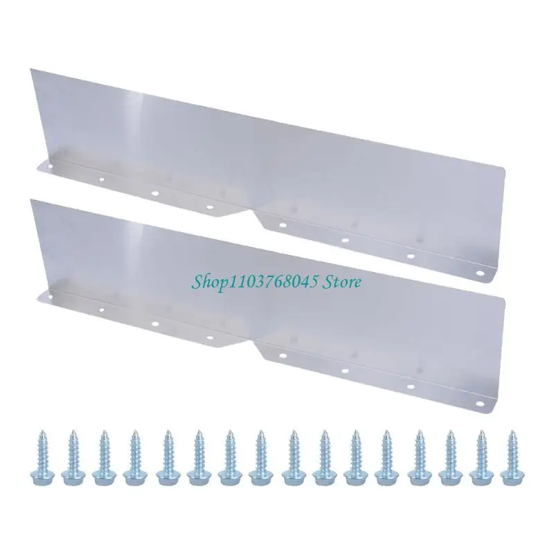 R53F 2Pcs Gutter Valley Splash Guards Replacement Aluminum Gutter Rain Diverter