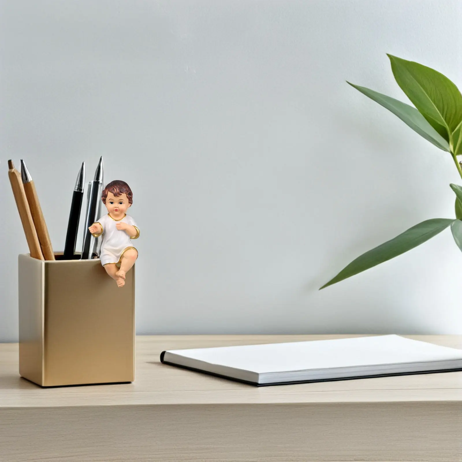 Juego de 3 Estatuas Religiosas de Resina en Miniatura del Niño Jesús, Decoración Artística Espiritual, Símbolo de Fe, para el Hogar, Altar, Colección de Natividad Navideña