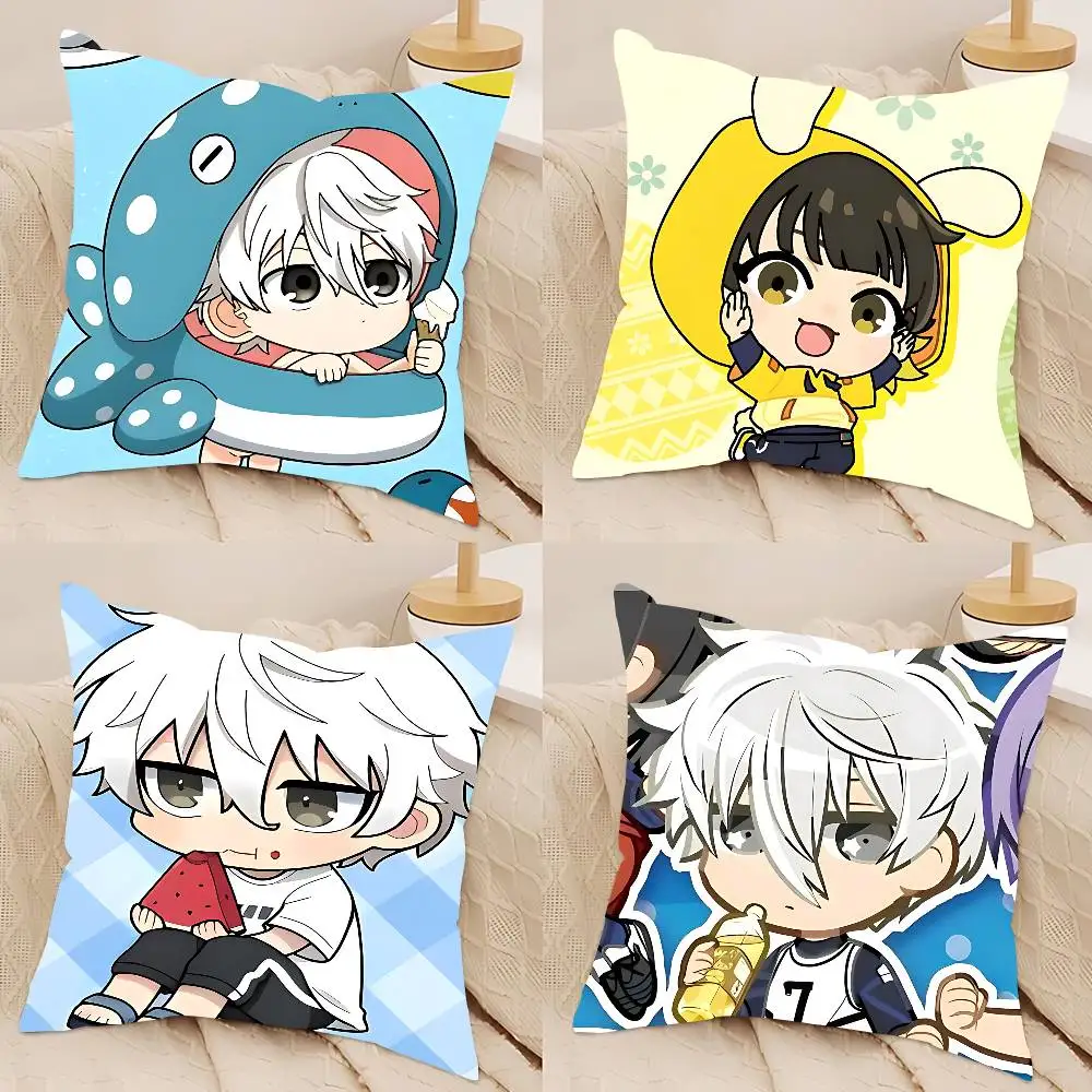 

Kawaii B-Blue L-Lock Pillow Case Removable Washable Cushion Cover – All-Season Soft Linen